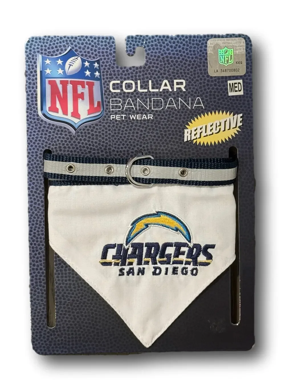 San Diego Chargers Reflective Pet Collar Bandana - NWT